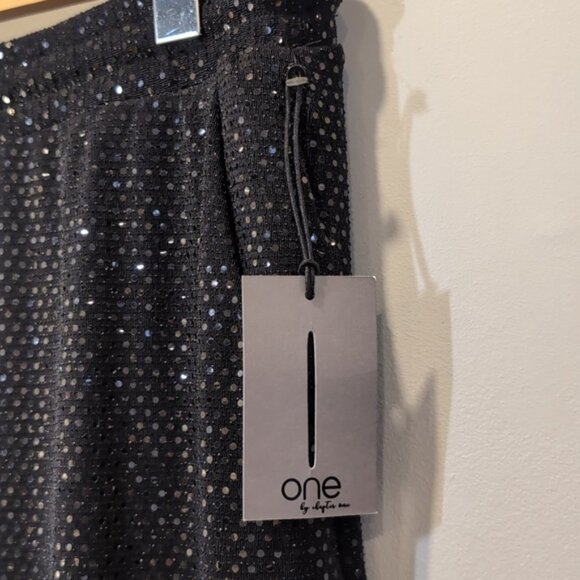 ONE By Chapter One Sequin Jogger Pants Pull On Stretch Glitter Party Lounge Glam - Picture 6 of 10